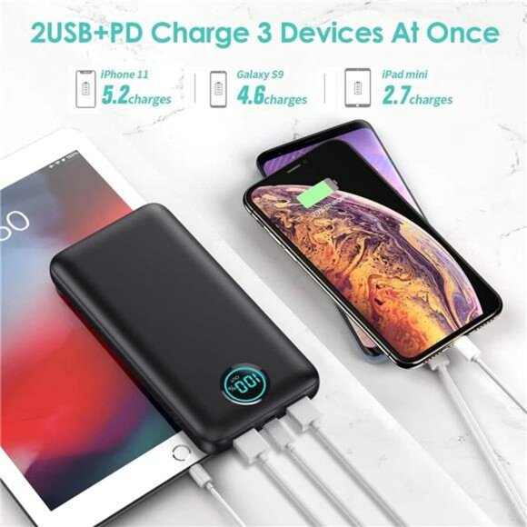 Power Bank 30800mAh Fast Charging Portable Charger LCD USB C iPhone Android - Picture 4 of 7